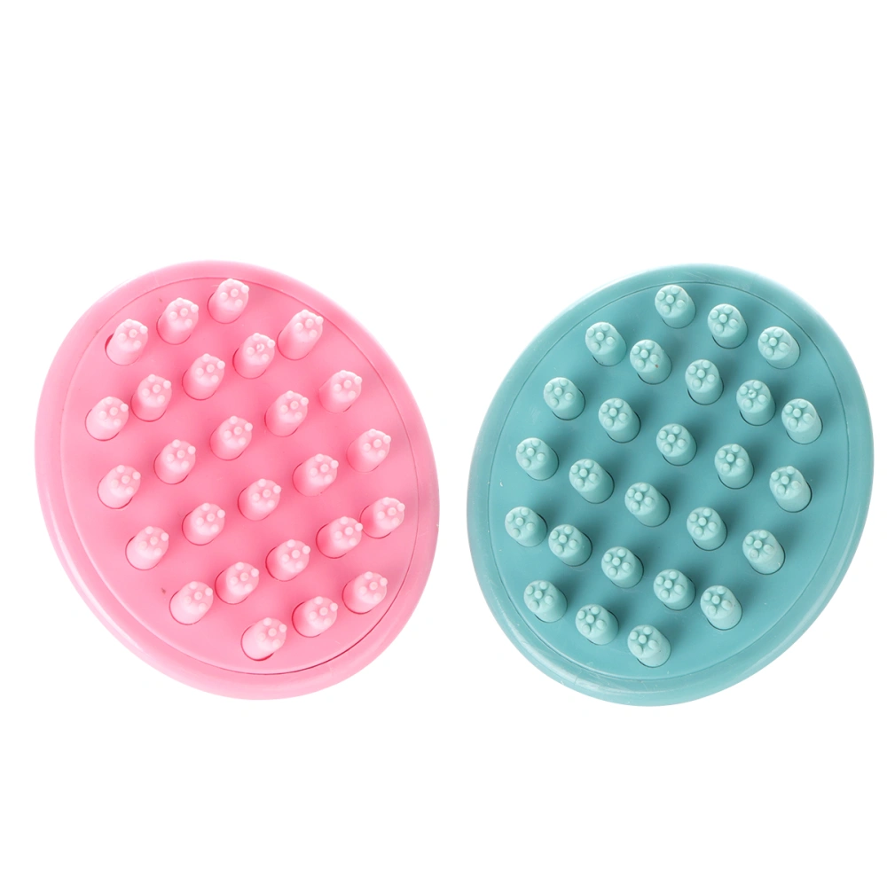 2pcs Hair Washing Brush Comfortable Silicone Scalp Brush Massager for Woman Man (Pink and Green)