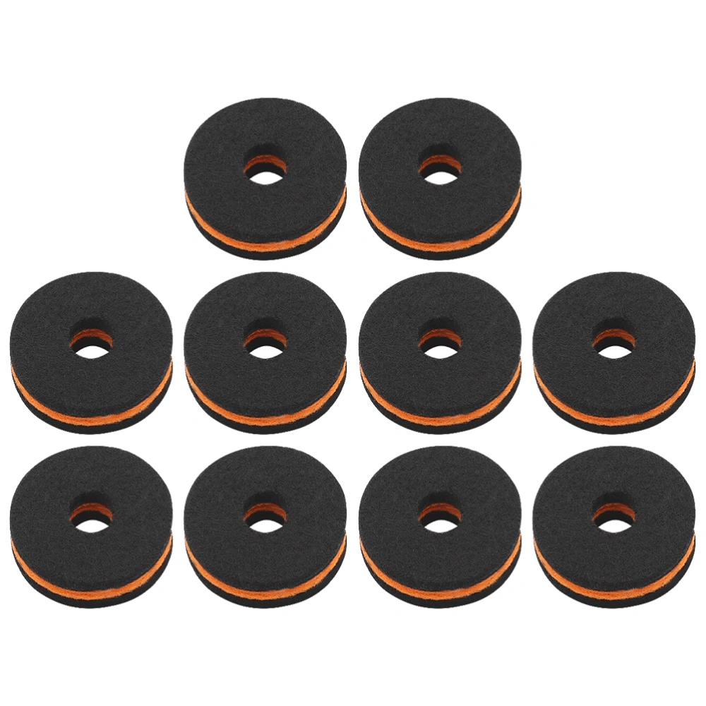 10Pcs Drum Set Cymbals Felt Pads Set Anti-skid Drum Set Felt Cushions Accessory