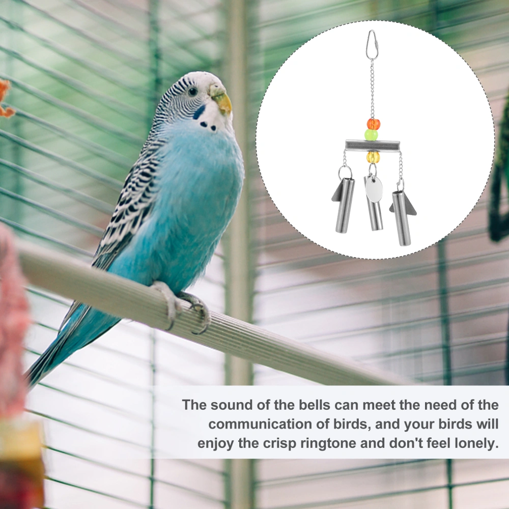 Metal Bell String Toy for Parrot Cockatoo Parakeet Bird Cage Hanging Chew Toy