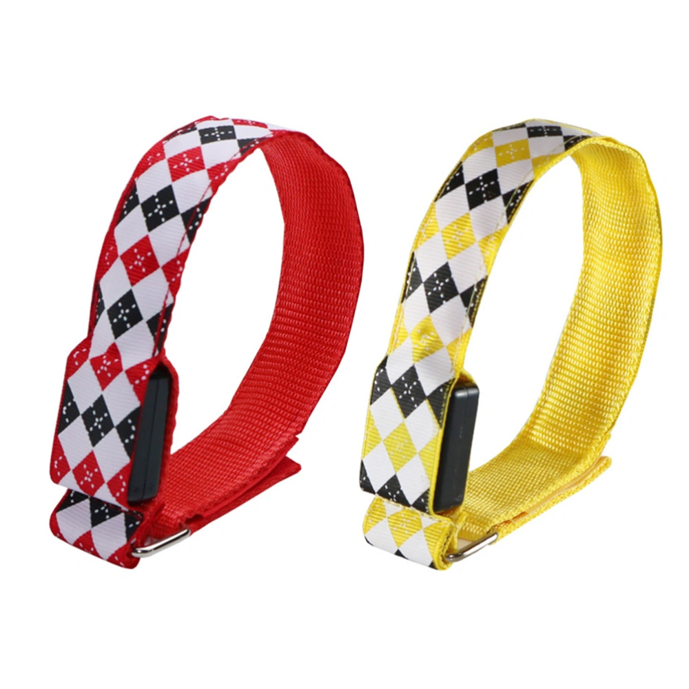 2PCS Outdoor LED Glowing Armbands Bangles Bracelets Luminous Wristbands for Night Activities Running Party (Red, Yellow)