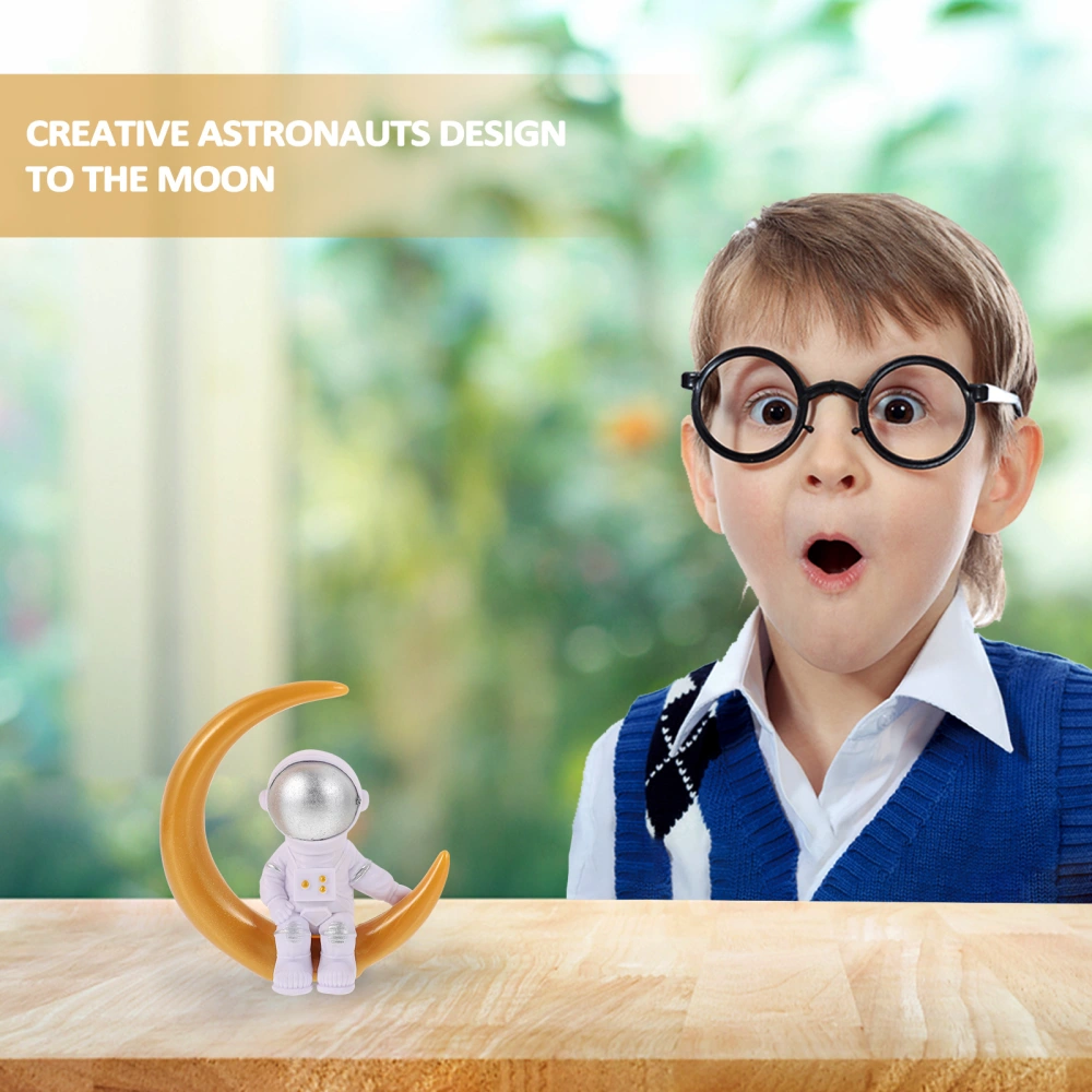 1Pc Creative Astronaut Figurine Moon Spaceman Model Desk Ornament for Home