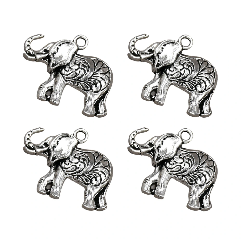 20pcs Alloy Carved Elephant Pendant Charms DIY Jewelry Making Accessories for Necklace Bracelet (Antique Silver)