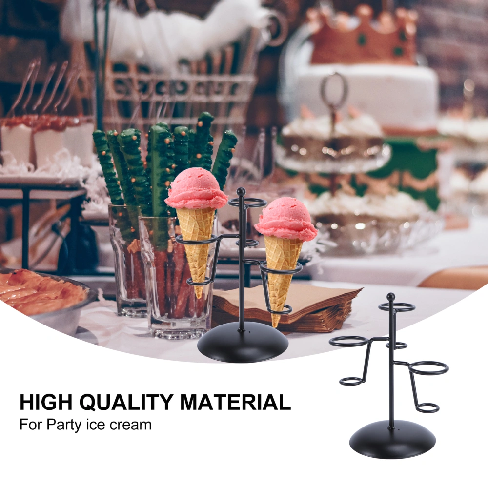 1pc Iron Art Ice Cream Holder Simple Iron Ice Cream Stand for Display Storage