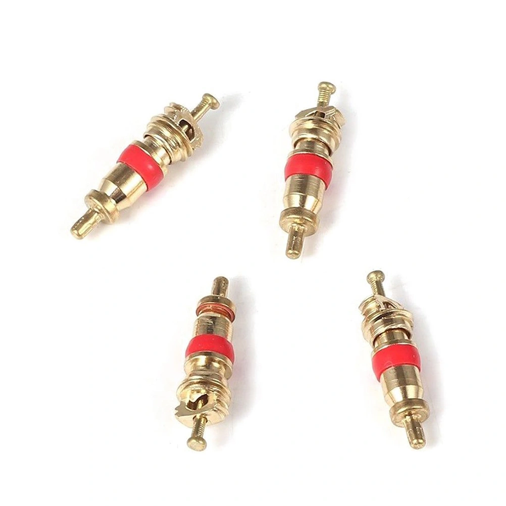 4PCS Tyre Air Caps Fit All Schrader Tool with 4PCS Cores (Gold)