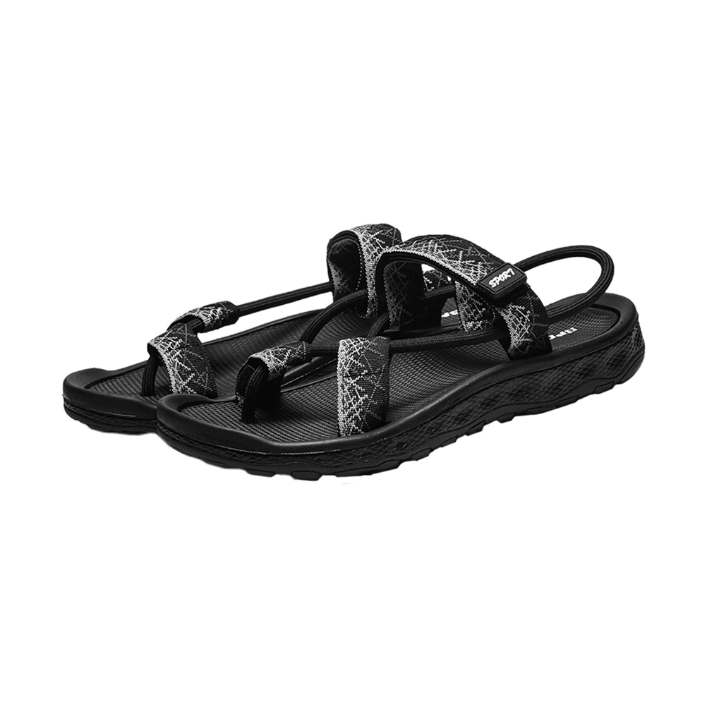 1 Pair Man Casual Sandals Hollow-out Man Sandals Summer Breathable Man Sandals Stylish Man Sandals Anti-slip Sole Sandals Cool Lazy Beach Shoes for Husband Boys Man Male Wearing Grey Size 41 EU41 US8 UK8