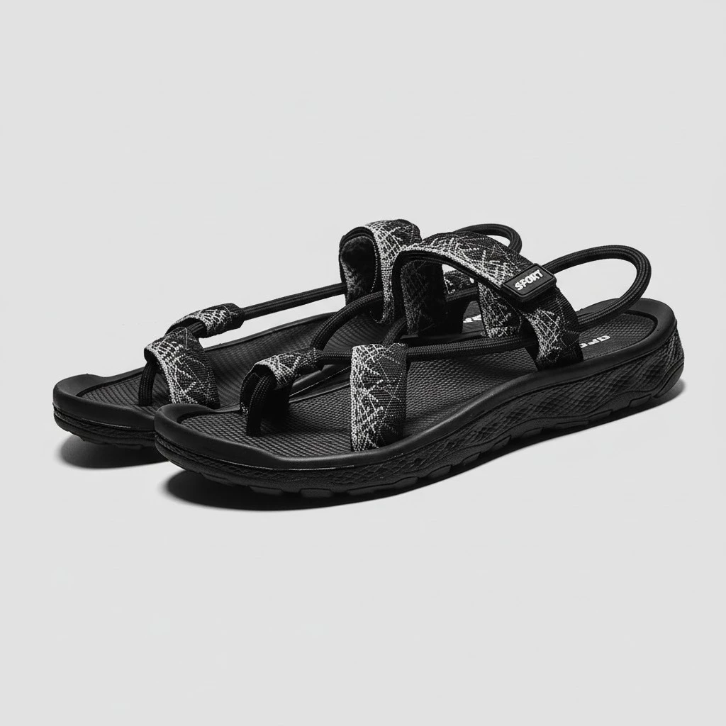 1 Pair Man Casual Sandals Hollow-out Man Sandals Summer Breathable Man Sandals Stylish Man Sandals Anti-slip Sole Sandals Cool Lazy Beach Shoes for Husband Boys Man Male Wearing Grey Size 41 EU41 US8 UK8