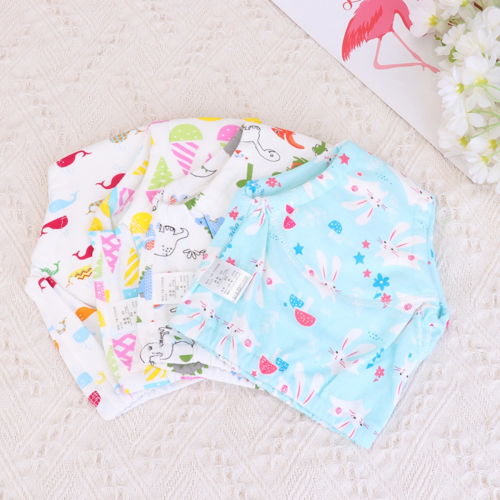 4pcs Baby Pee Practice Pants 6 Layers Gauze Pants Washable Gauze Diapers Cartoon Training Panties for Infants (Size M)