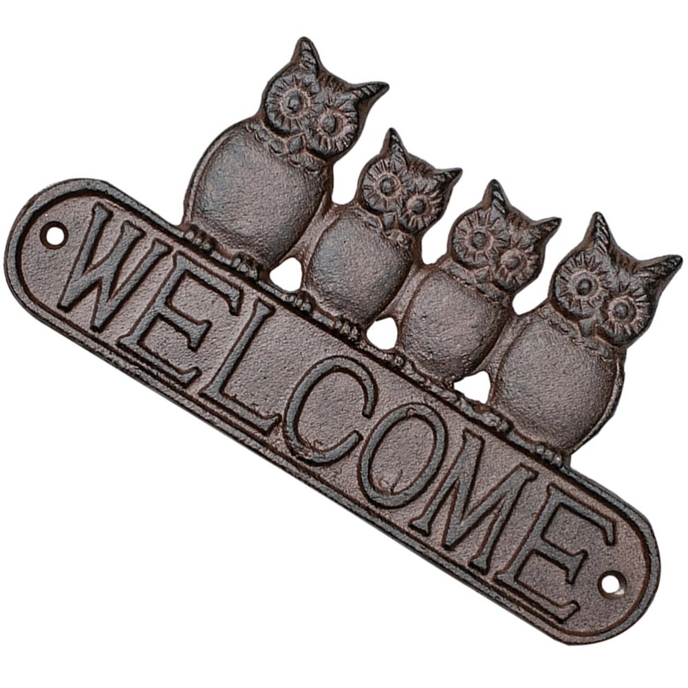 Welcome Door Sign Cast Iron Hanging Sign Decoration Outdoor Welcome Sign