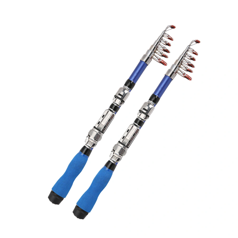 Portable 1.5m Carbon Fiber Telescopic Fishing Rods Travel Fishing Pole Boat Fishing Rod Blue