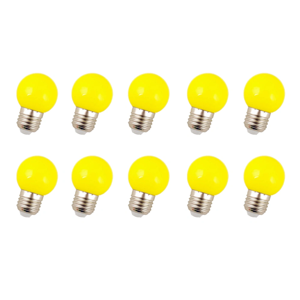 10pcs Outdoor Colorful LED Bulbs Light Bulb LED Lantern Light Bulb for Festival (Yellow 2W PC Lamp Shell)