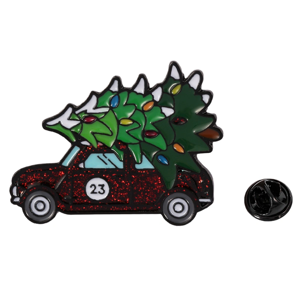 1PC Car Christmas Tree Brooch Unisex Xmas Corsage Alloy Drip Oil Brooch Jewelry