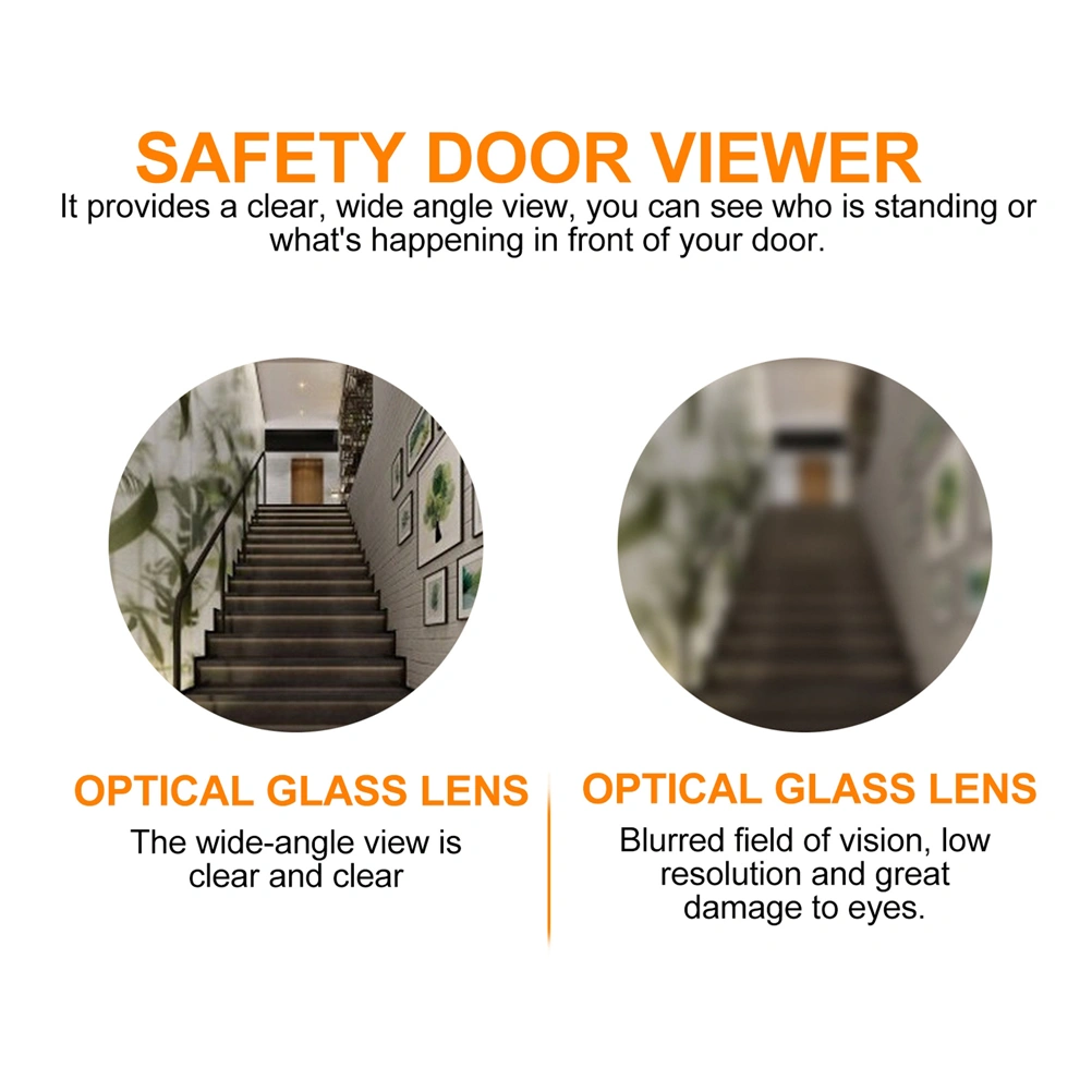 Safety Door Viewer Glass Lens Door Viewer Door Peephole with Privacy Cover