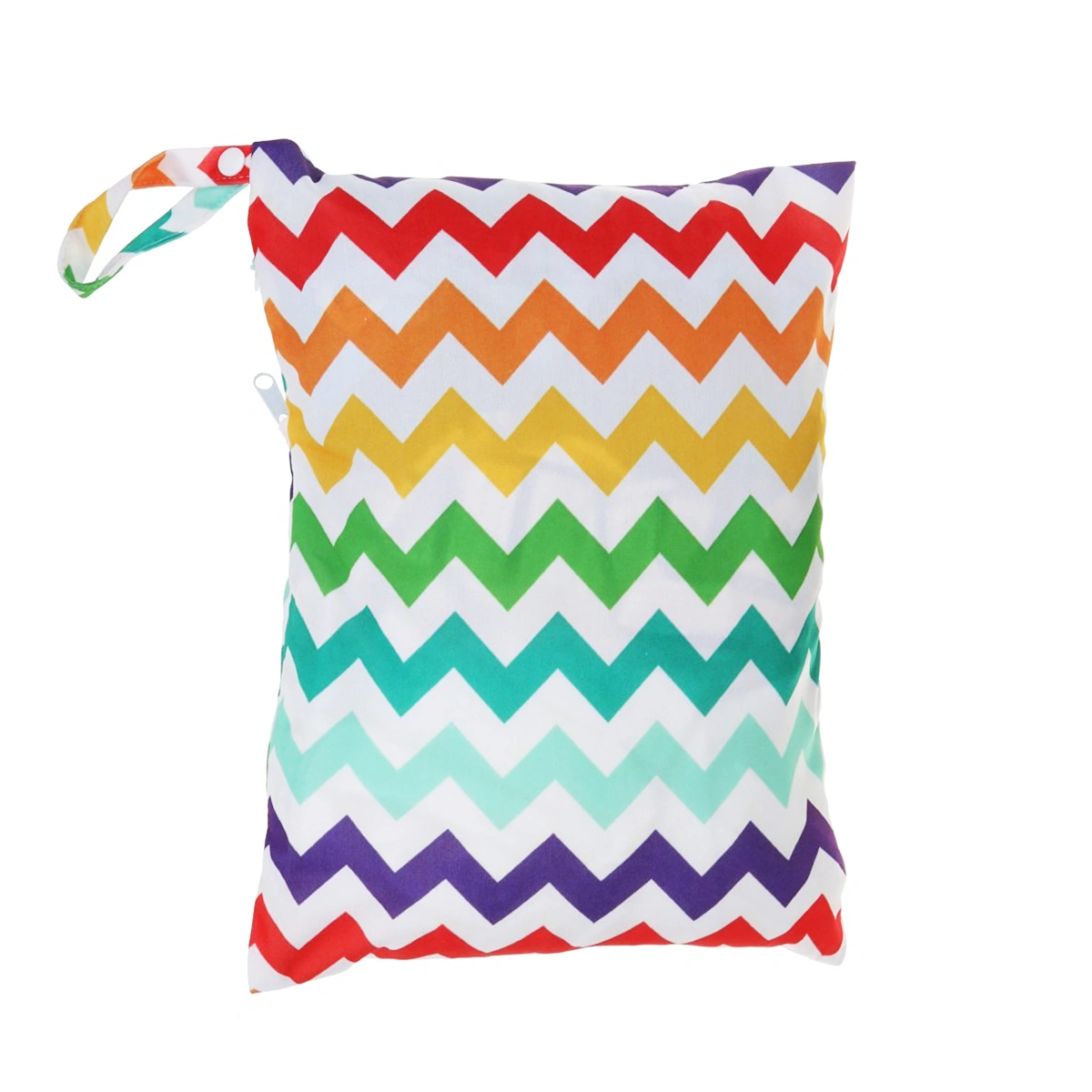 Infant Diaper Bag Waterproof Nappy Bag Resuable Wet Dry Baby Diaper Pouch with Dual Zipper Rainbow