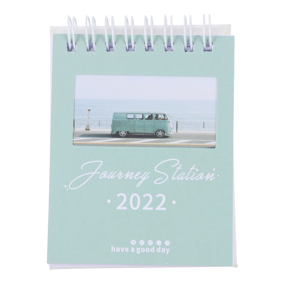 1 Pc Portable 2022 Mini Calendar With Travel Vending Station Style for Desktop