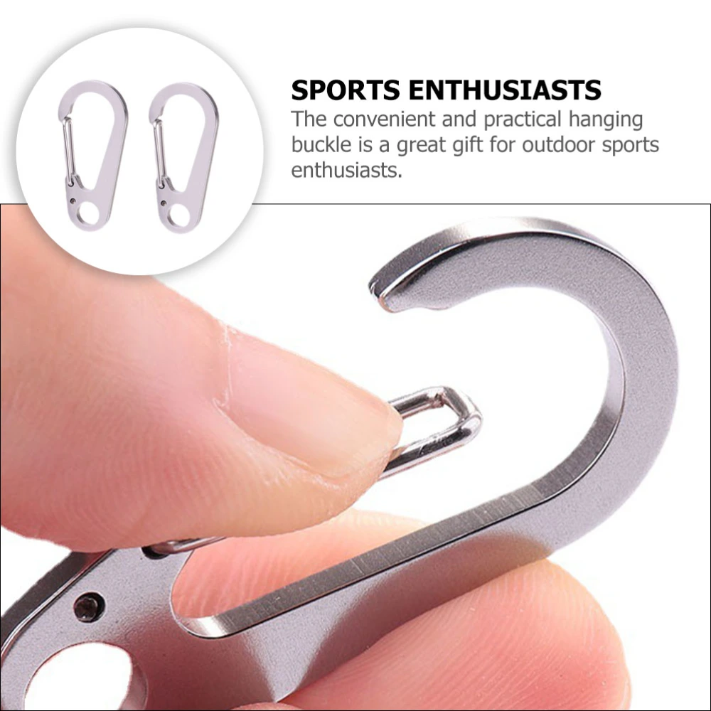 2Pcs Stainless Steel Buckle Carabiner Hanging Hook D-shaped Climbing Carabiner Buckle