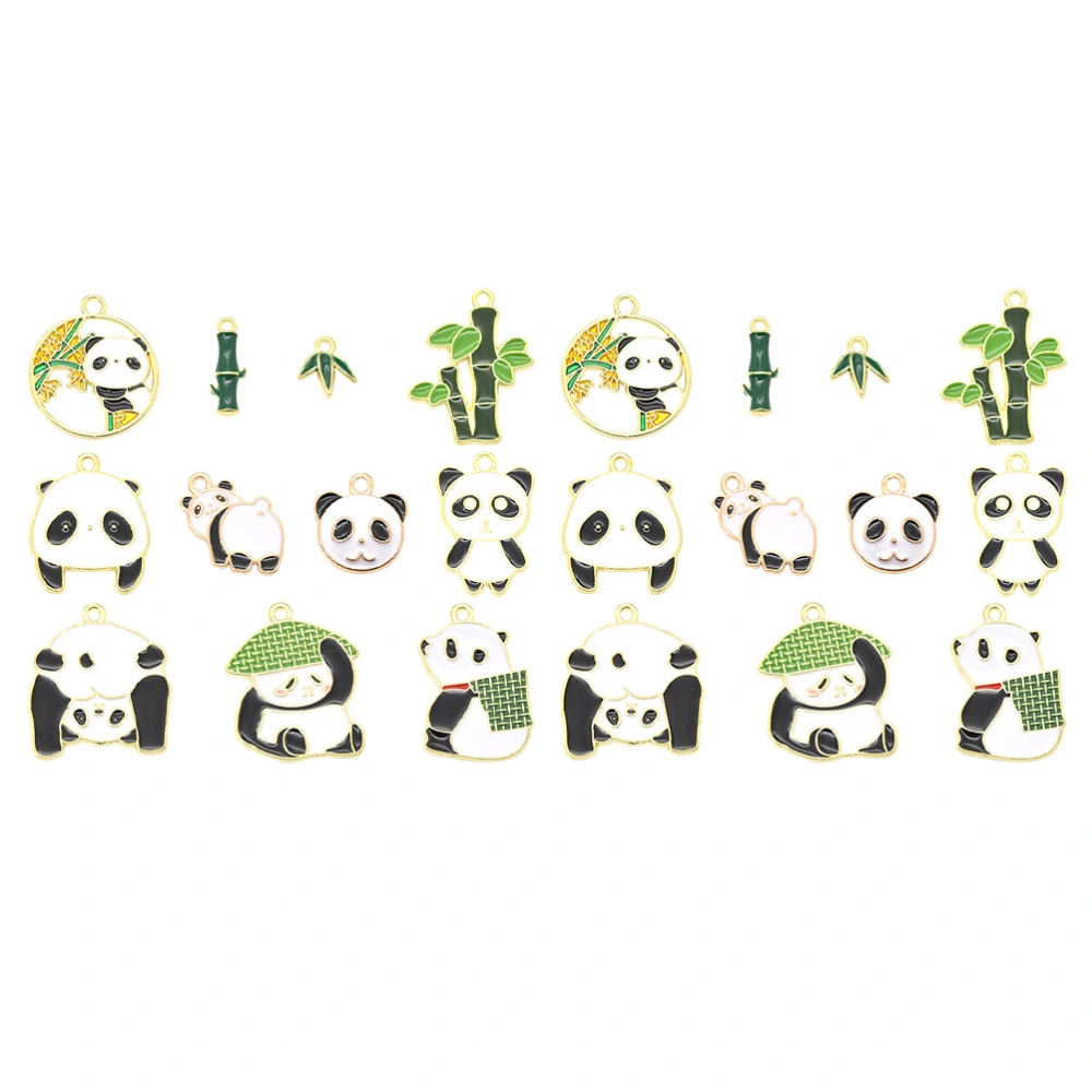 22pcs Panda Bamboo Charm Pendant DIY Earrings Charm Necklace Charm Bracelet Charm Mixed Style