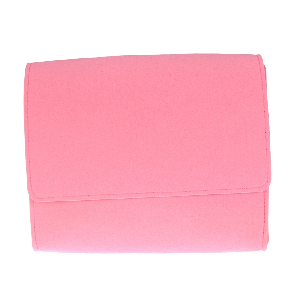 Portable Felt Bag Hanging Organizer Bedside Storage Bag Electronics Accessories Protective Case Armrest Pouch (Pink)