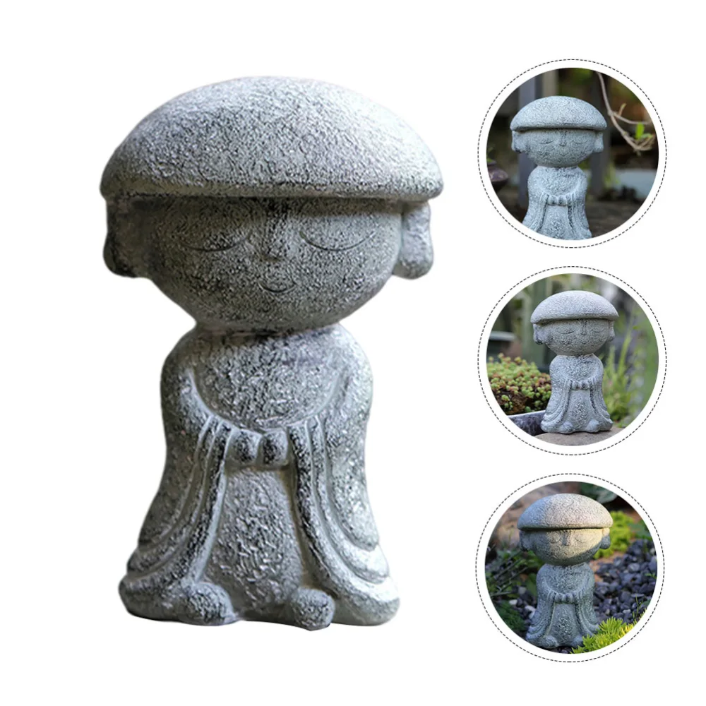 Little Monk Shape Decor Resin Garden Zen Ornament Garden Monk Statue Decoration