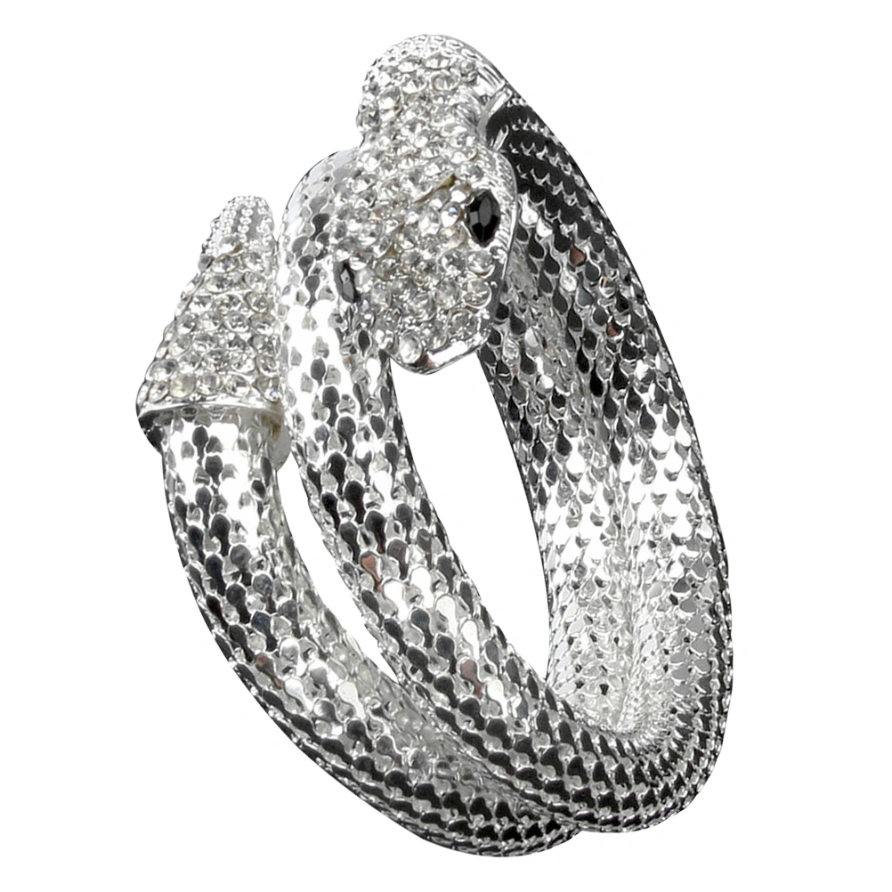 Punk Rhinestone Snake Bangle Jewelry Snake Bracelet Animal Cuff Bangle