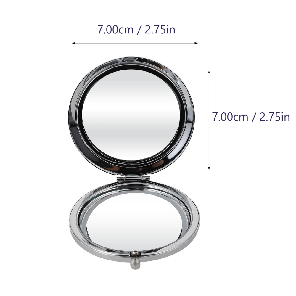 2pcs Portable Women Metal Makeup Mirror Handheld Pocket Cosmetic Make Up Mirror