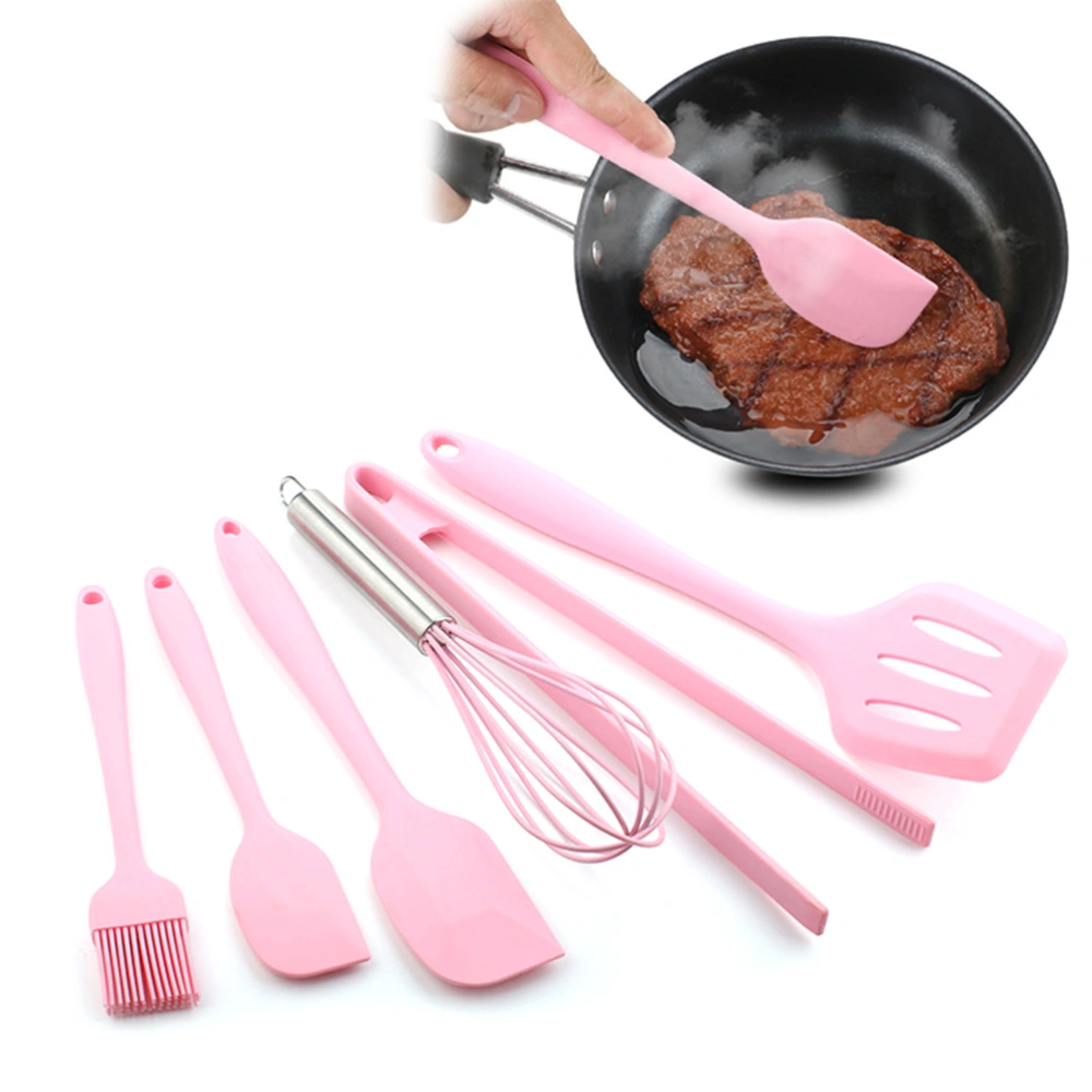 6pcs Kitchen Utensils Baking Tools Set of Spatula Whisk Creative Kitchen Utensils (Food clip + Egg Beater + Small Brush + Large Scraper + Small Scraper + Shovel)