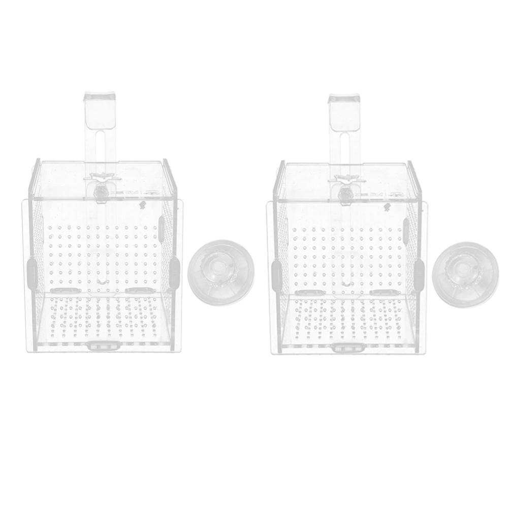 2 Sets of Breeder Box for Fish Tank Acrylic Breeder Box with Hook Suction Cup