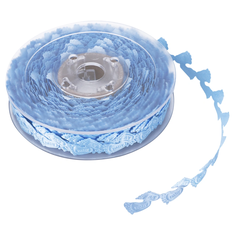 15m Baby Footprint Ribbon Lace Ribbon for Birthday Party Decoration (Sky-blue)