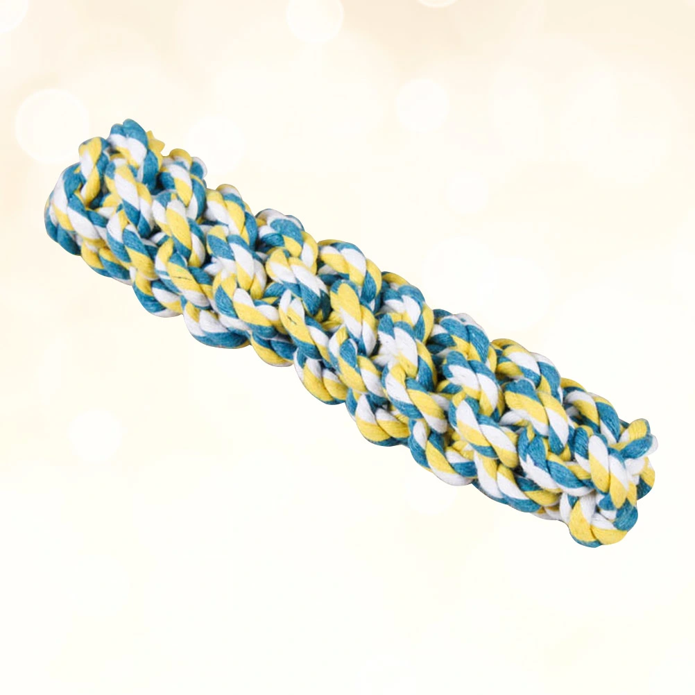 1pc Weaving Dog Chew Rope Toys Puppy Cotton Knot Toys Molar Tooth Cleaning Pet Bite Rope Combination Set for Pet Dogs