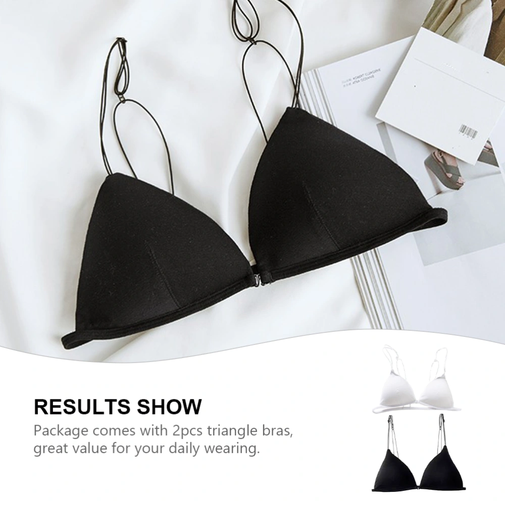 2pcs Women Triangle Bralettes Sexy Bras Seamless Bralettes Wire Free Bras