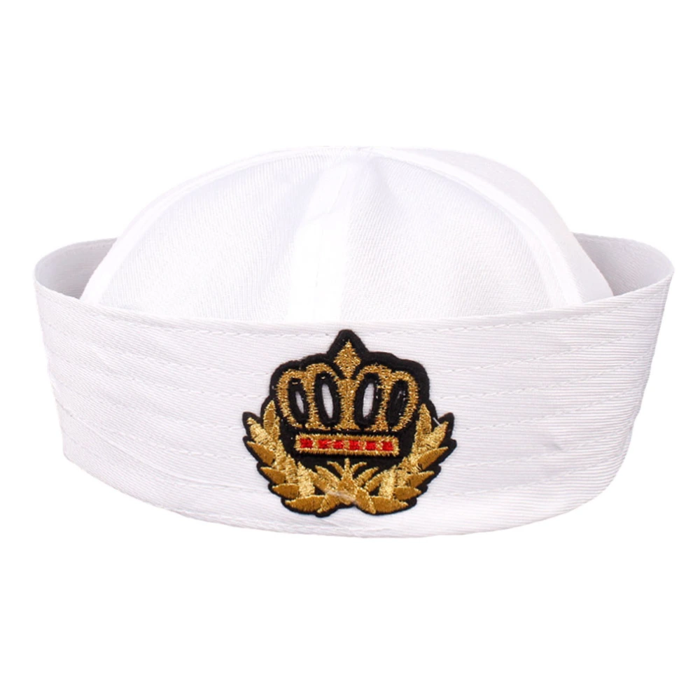 Unisex Captain Sailor Hat Skipper Navy Marine Cosplay Hat Yacht Party Costume Accessory (Crown Label Adult Style)