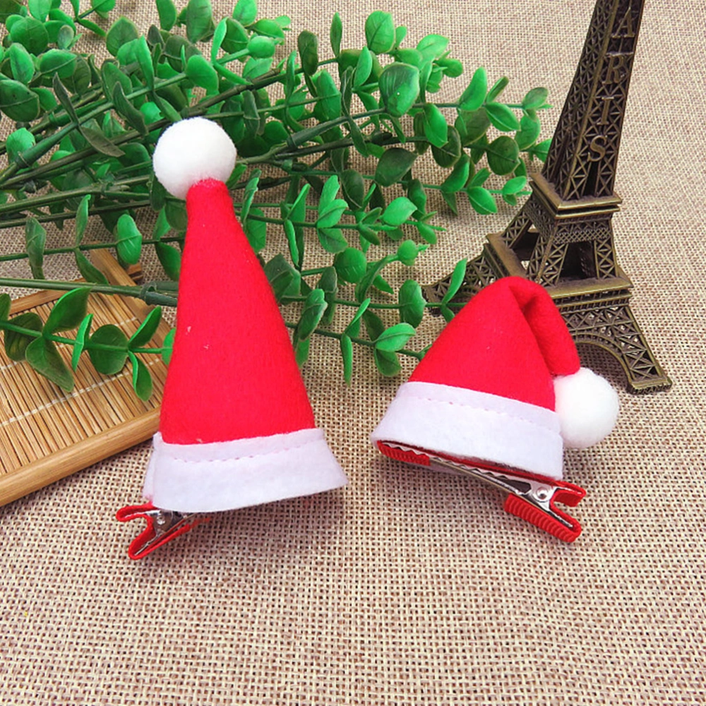 3D Santa Claus Christmas Hat Hairpin Kids Christmas Party Mini Hair Clip