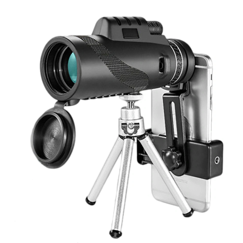 Monocular Low Light Night Vision 40x60 Telescope with Tripod and Clip Support Cell Phone Professional High Magnification Eyepiece Handheld Hunting