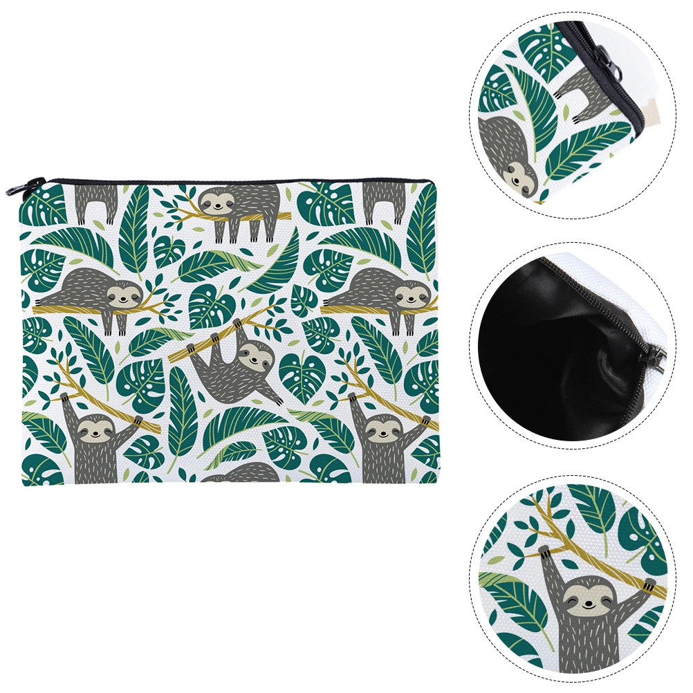Fashion Makeup Bag Toiletry Pouch Portable Cosmetic Bag with Sloth Pattern
