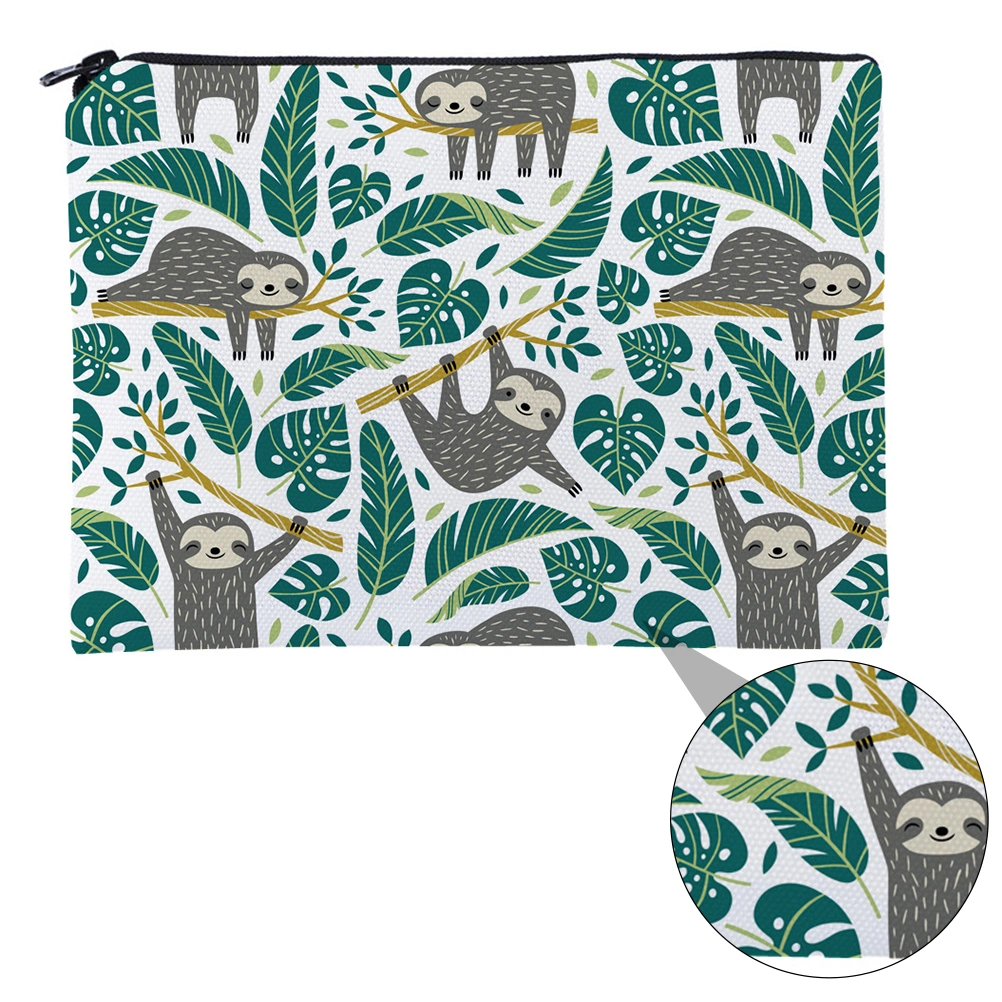 Fashion Makeup Bag Toiletry Pouch Portable Cosmetic Bag with Sloth Pattern