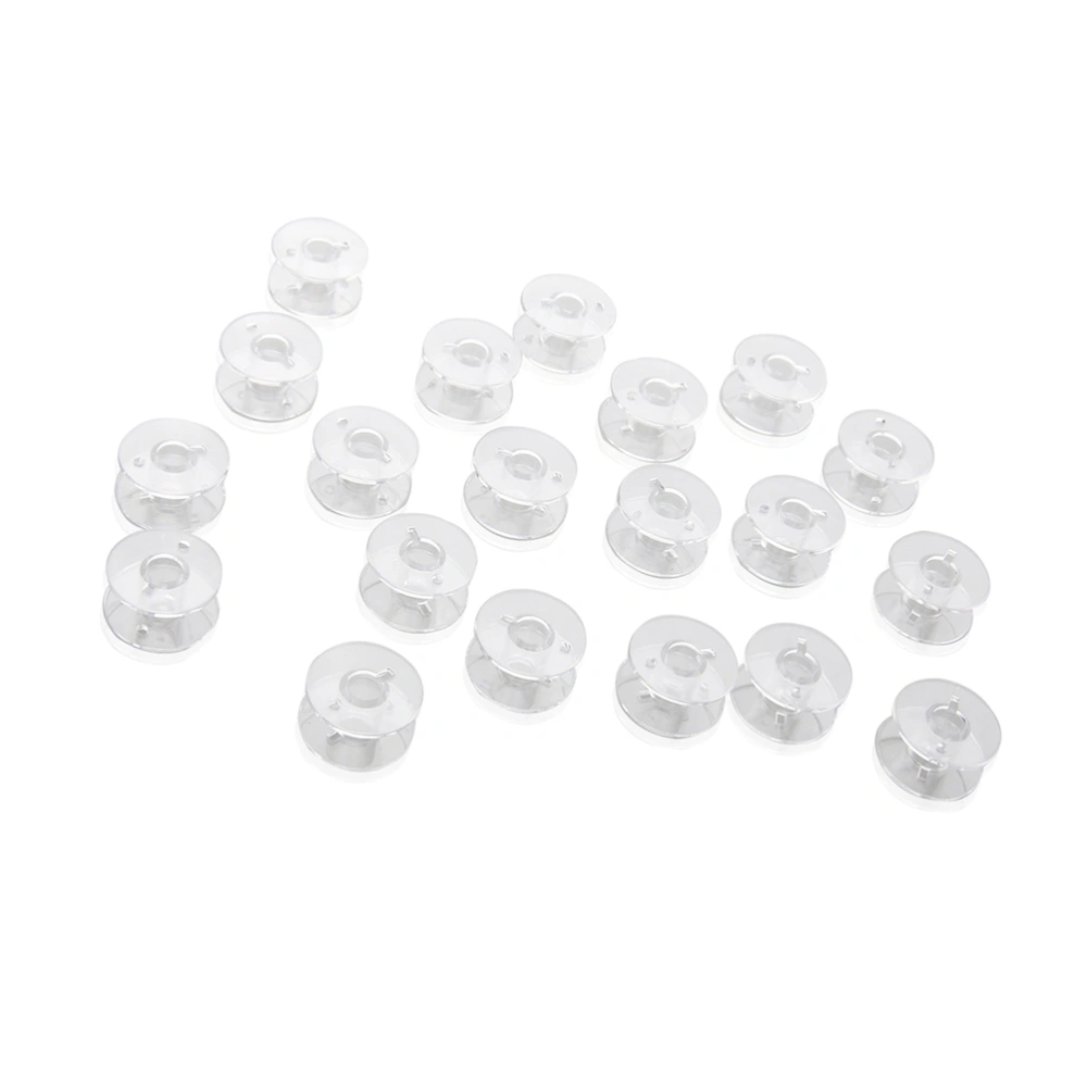 50pcs 2.1cm Clear Plastic Domestic Sewing Machine Bobbins