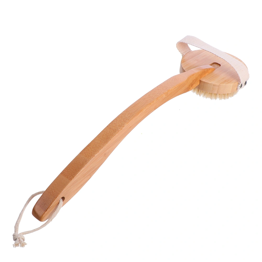 1pc Wooden Brush Bathing Brush Detachable Long Handle Brush Shower Tool (Khaki)