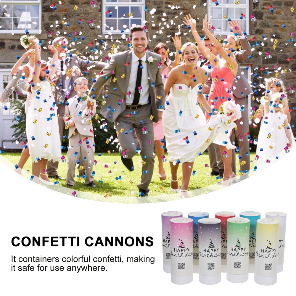 9pcs Birthday Party Confetti Cannon Tube Kids Birthday Colorful Confetti Decor