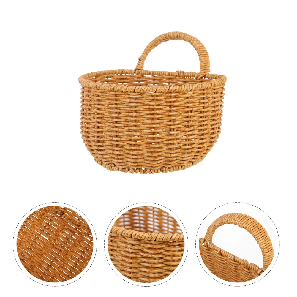 Imitation Woven Storage Basket Storage Holder Hanging Basket Flower Holder