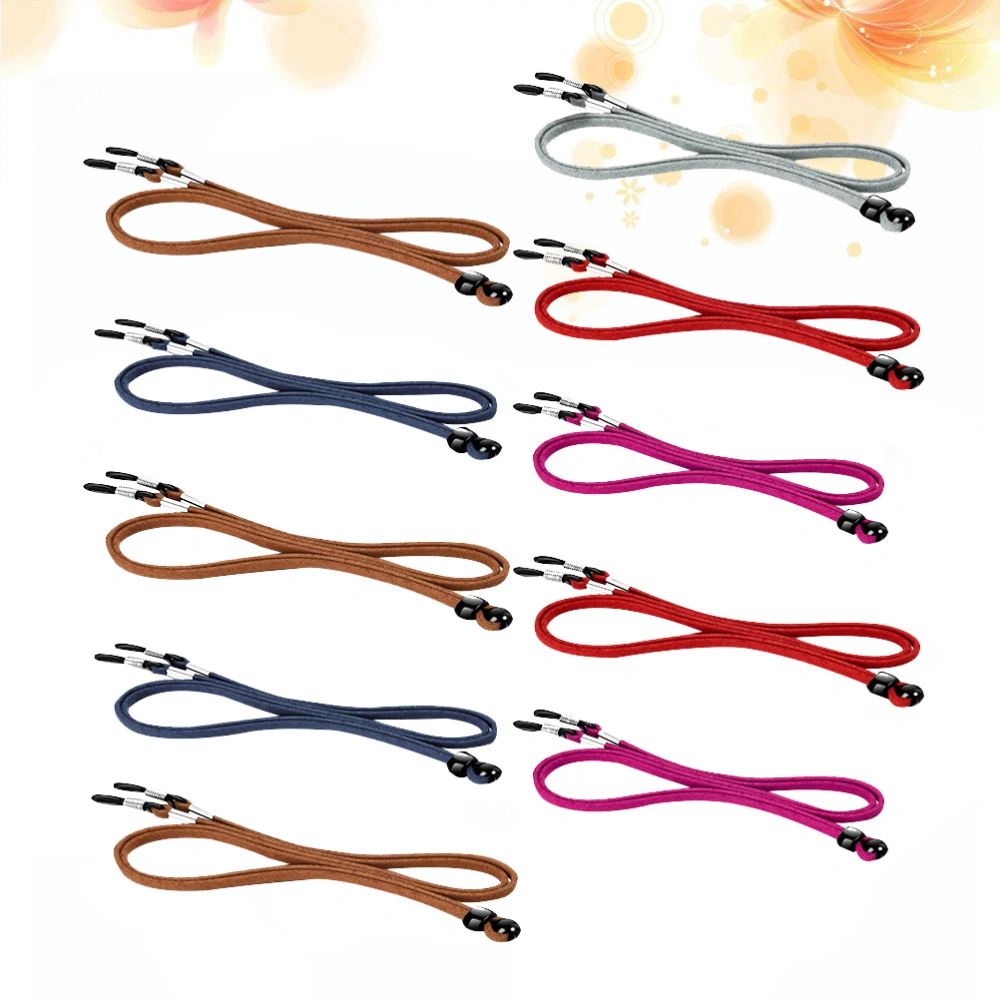 10pcs Anti-slip Glasses Cords Eyeglasses Straps Portable Lightweight Glasses Strings Lanyards Random Color