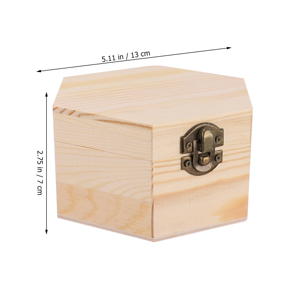 1PC DIY Wooden Jewelry Box Handmade DIY Jewelry Storage Box Simple Jewelry Storage Container for Jewelry Storing (Six Side Box Style)