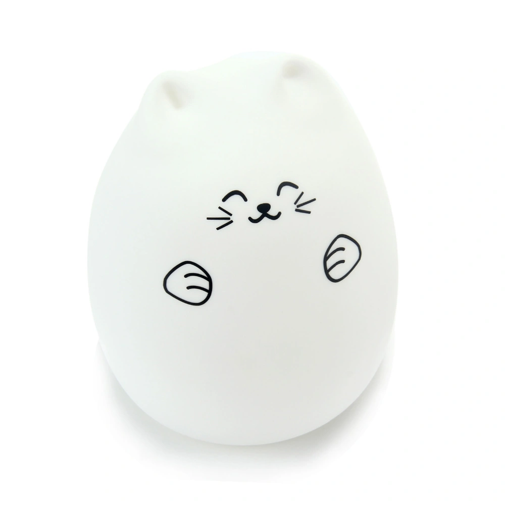 LED Children Night Light 7-Color Silicone Baby Nursery Lamp (Lucky Cat)