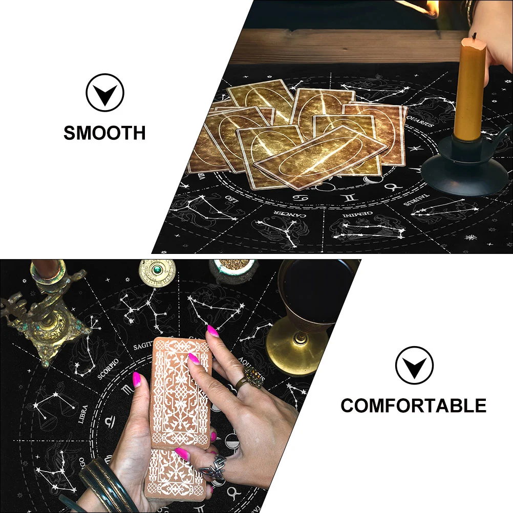 2Pcs Constellation Tarot Table Cloth Divination Divination Desk Accessory