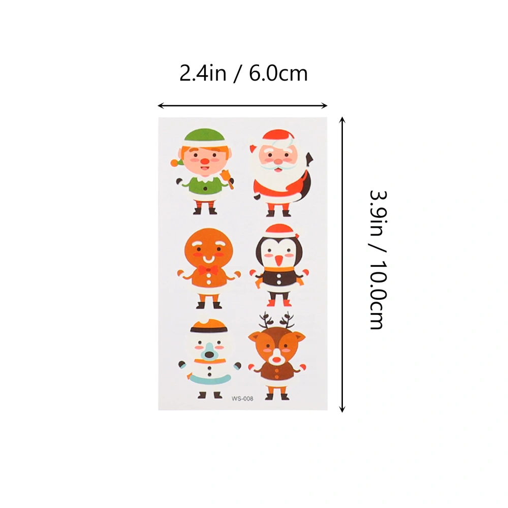 26 Sheets Kid Cartoon Sticker False Tattoo Sticker Christmas Pattern Decal