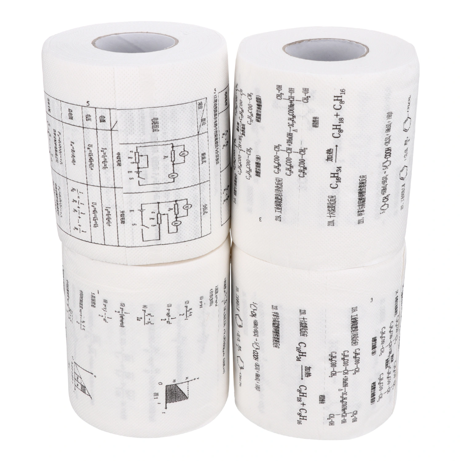 4 Rolls Chemical Physics Formula Printed Toilet Tissue Funny Toilet Tissue