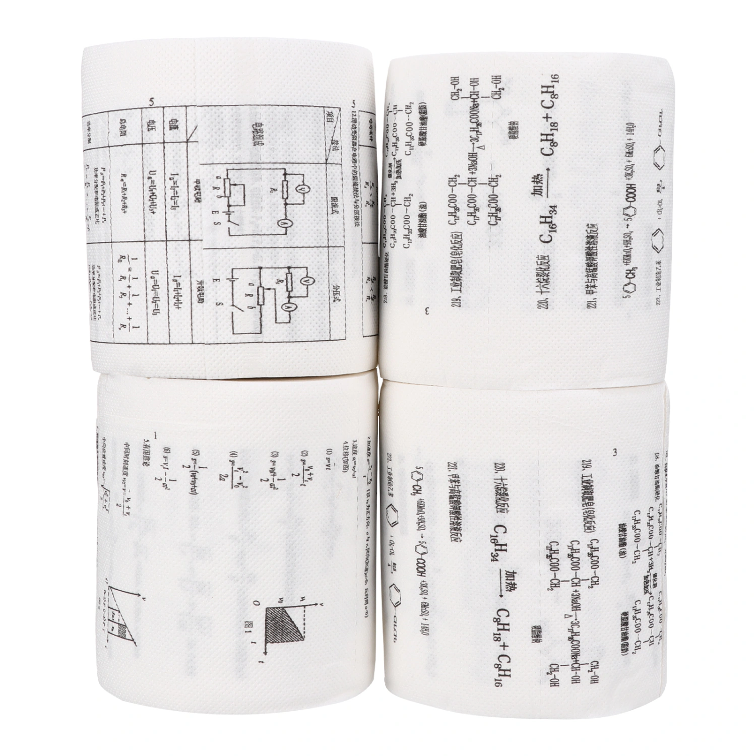 4 Rolls Chemical Physics Formula Printed Toilet Tissue Funny Toilet Tissue