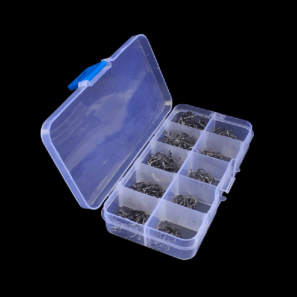 500pcs Fishing Hook 10 Sizes Fishing Fish Versatile Bait Sharpened Hook Fishhook Tackle Tool Rig Carbon Steel Jig Spinners Lures with Storage Box