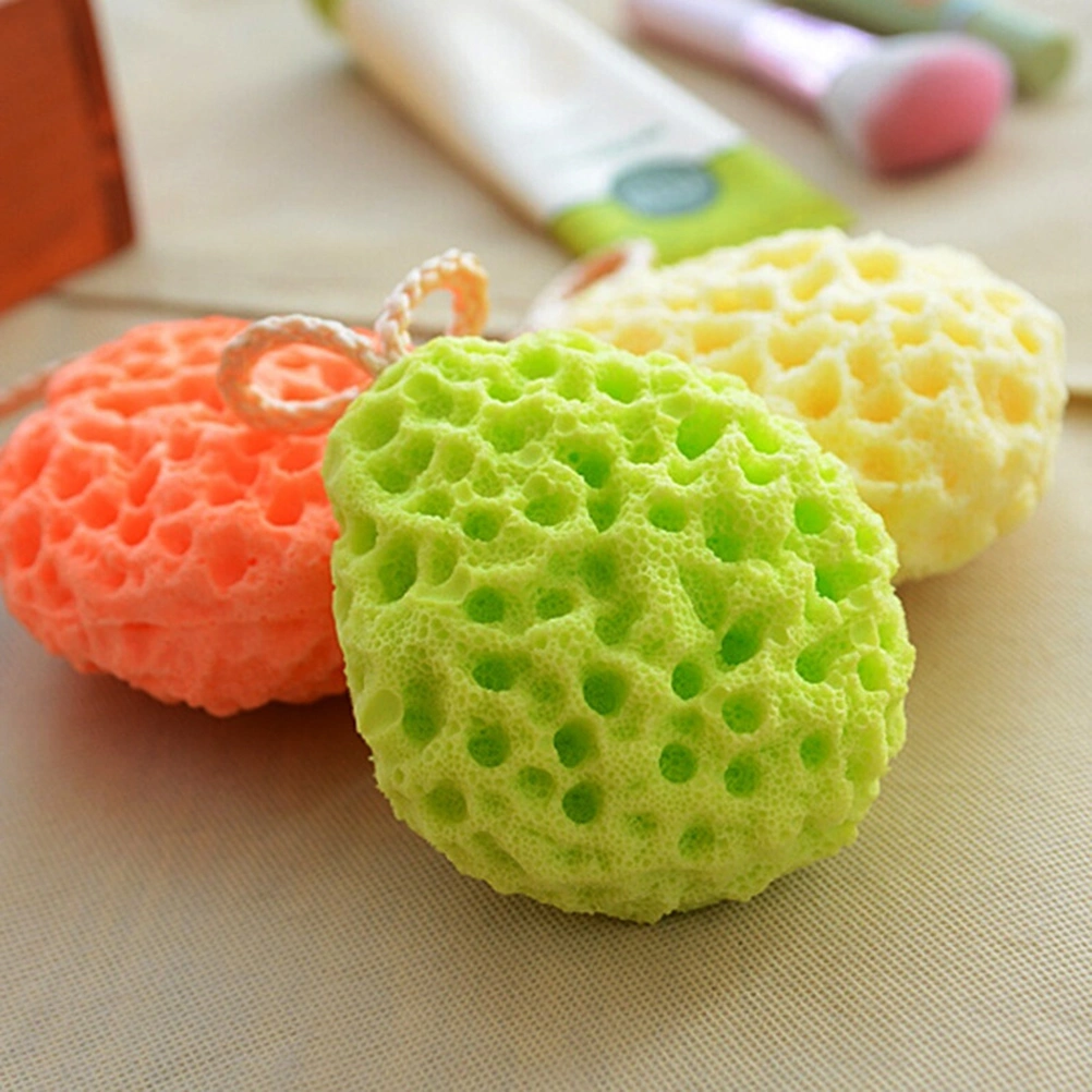 3pcs Honeycomb Shaped Bath Sponge Cleansing Sponge Sea Sponges Bath Ball Shower Ball (Yellow + Green + Orange)