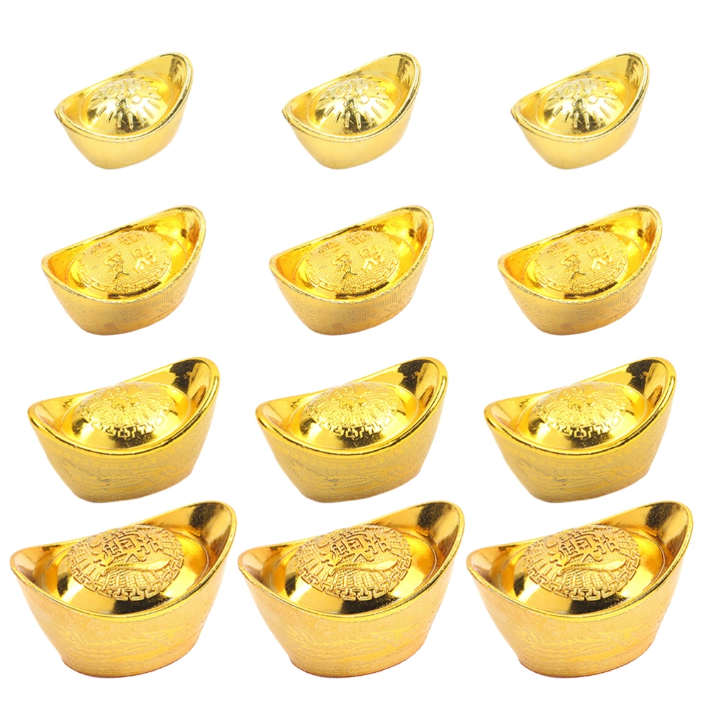 20Pcs Auspicious Gold Ingot Design Cake Adornments New Year Party Cake Decors