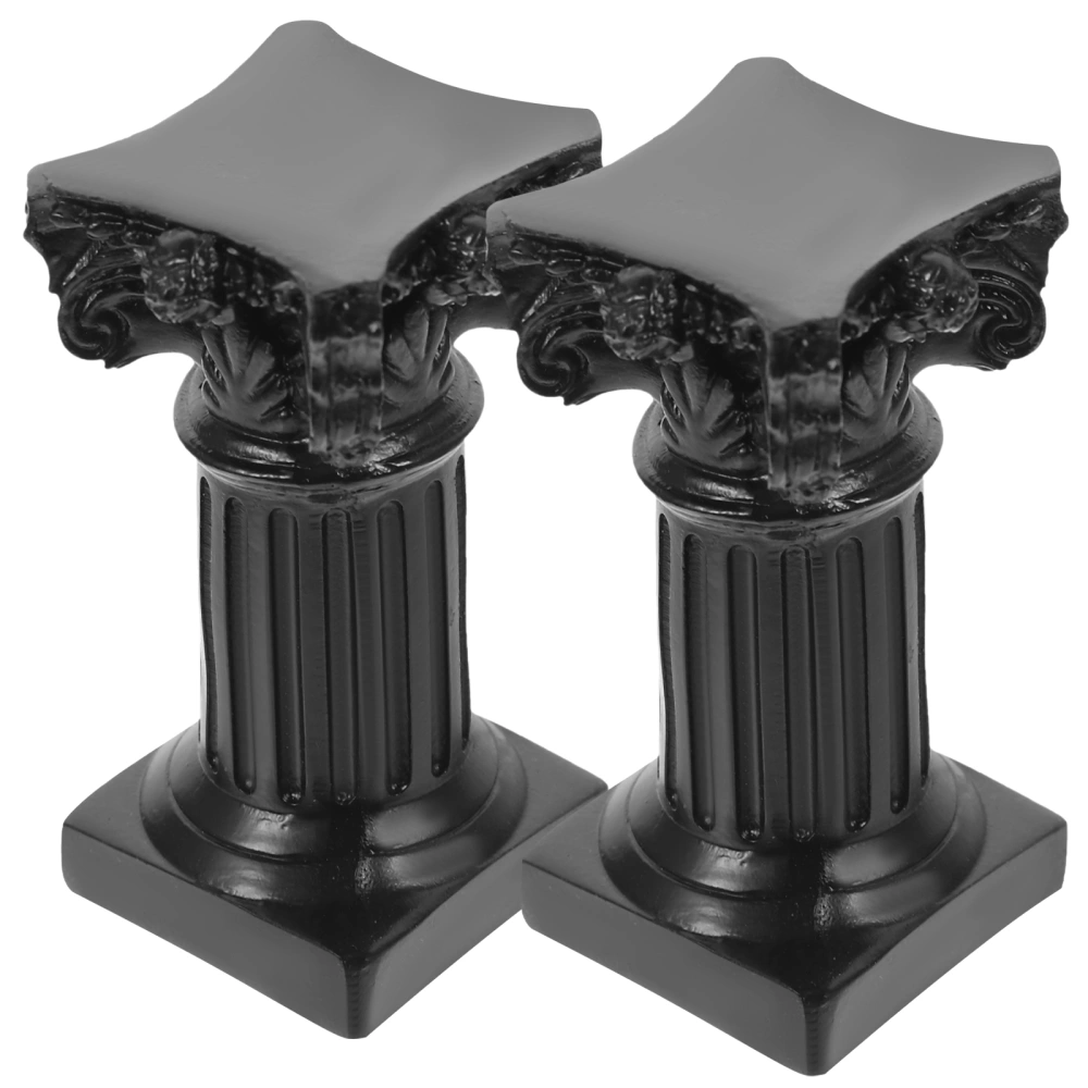 2pcs Roman Column Resin Statue Candle Holders Table Centerpiece Candle Sticks