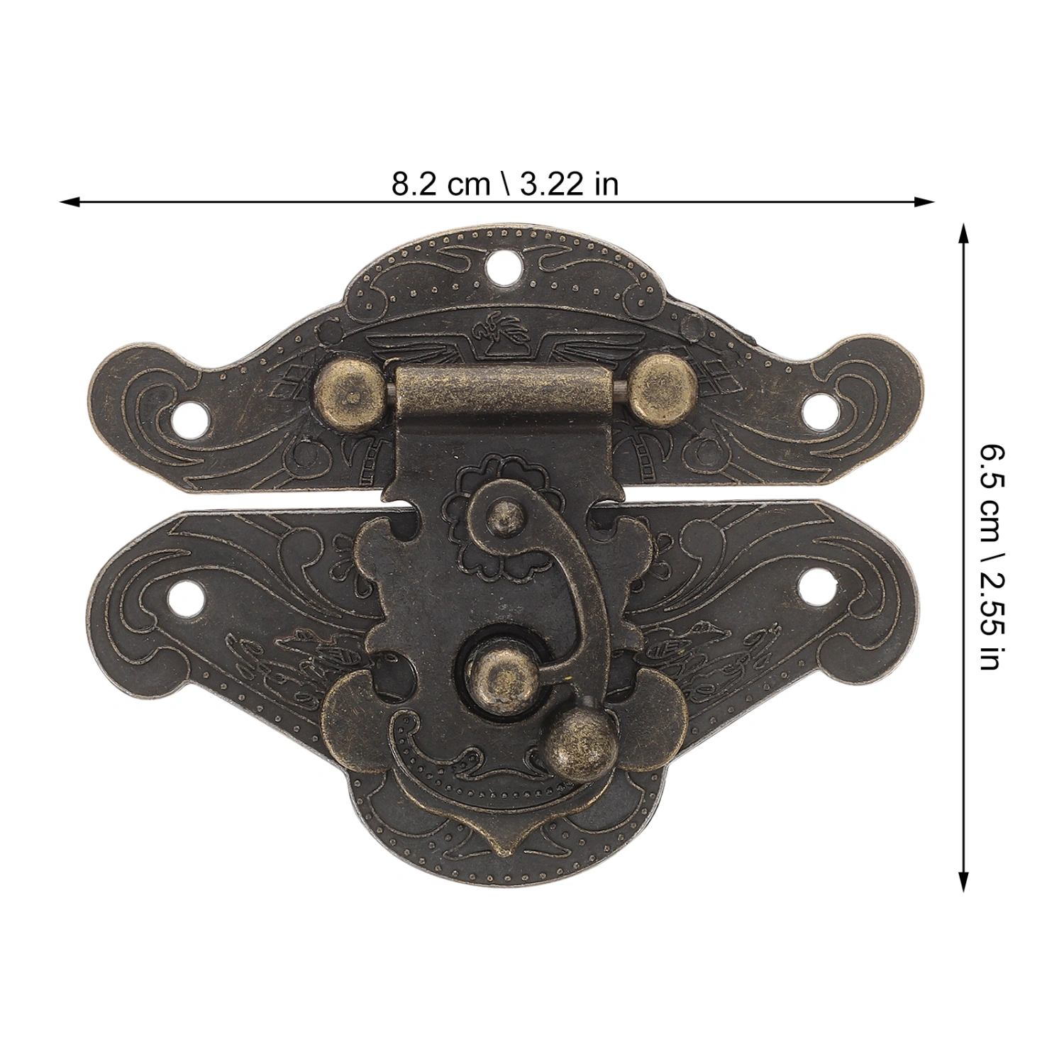 3pcs Right Latch Hook Wooden Box Hasp Lock Swing Arm Latch Retro Buckle Latch